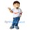 White T-shirt Boy Mascot Costume