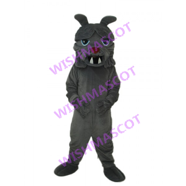 Playful Crumpled Grey Shar Pei Mascot Costume