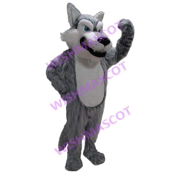 Fiercely Gray Wolf Mascot Costume