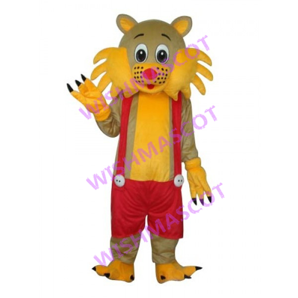 Cartoon Tiger With Red Pants Mascot Costume