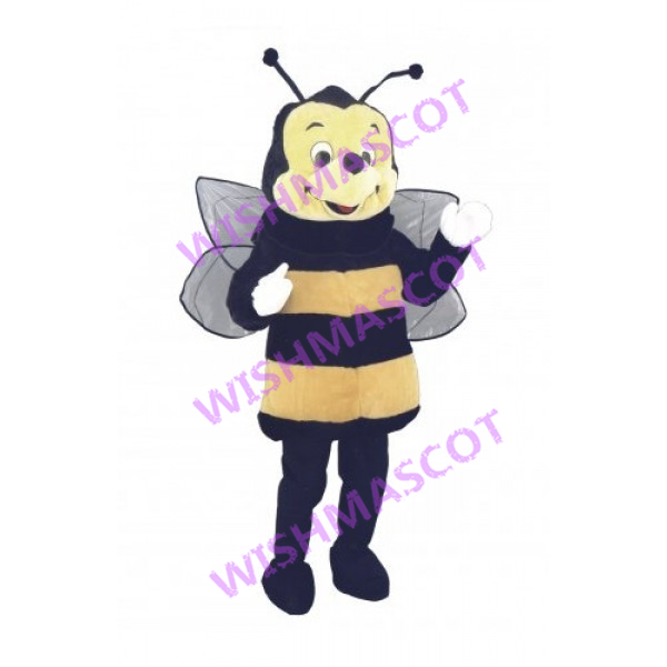 Cartoon Bee With Transparent Wings Mascot Costume