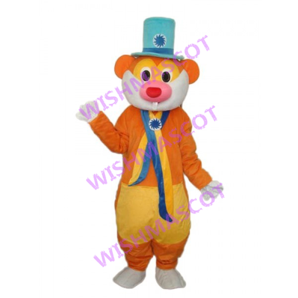 Orange Squirrel With Ribbon Mascot Costume