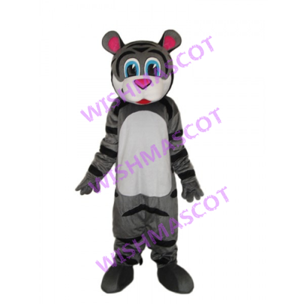 Stunned Grey Tiger Mascot Costume