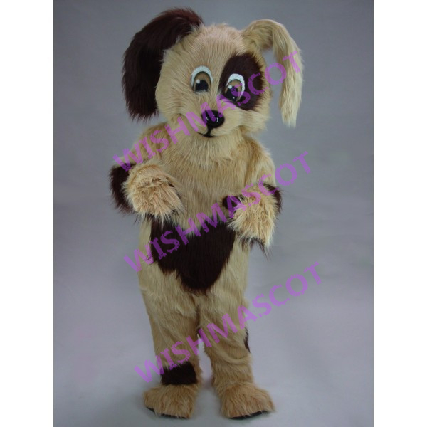 Light Brown Dog Mascot Costume With Long Fur
