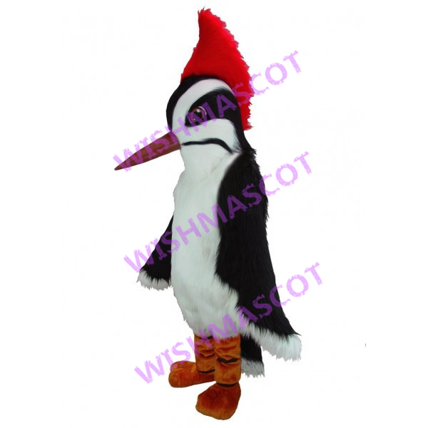 Perched Black & White Bird Mascot Costume
