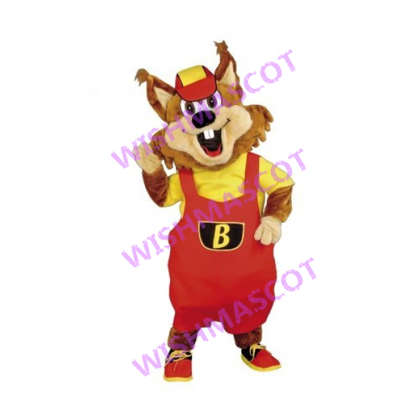Thrilled Squirrel With Rompers Mascot Costume