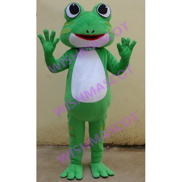 Friendly Standing Frog Mascot Costume