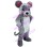 Elated Gray Mouse Mascot Costume