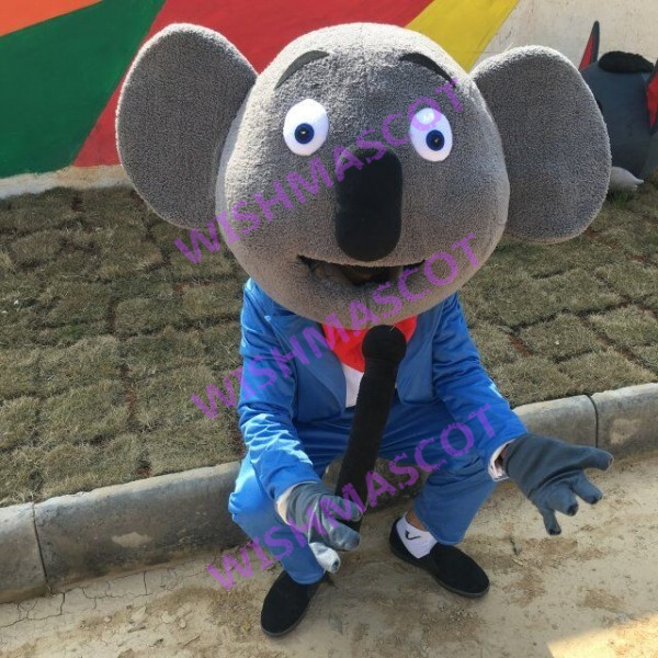 Gangster Koala Mascot Costume Wearing Suit