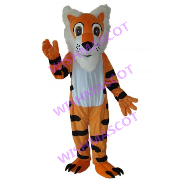 Young Tiger Mascot Costume With Triangle Face