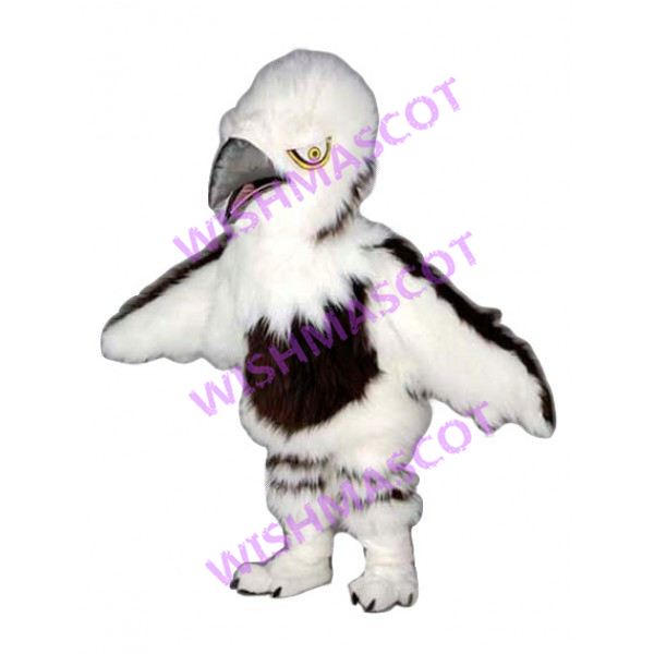 Dwarfish White Furry Bird Mascot Costume