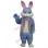 Lake Blue Bunny With Vest Mascot Costume