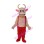 Cow Mascot Costume Wearing Overalls