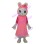 Pink Kitty Cat With Strawberry Hairpin Mascot Costume