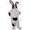 White & Black Milk Bunny Mascot Costume