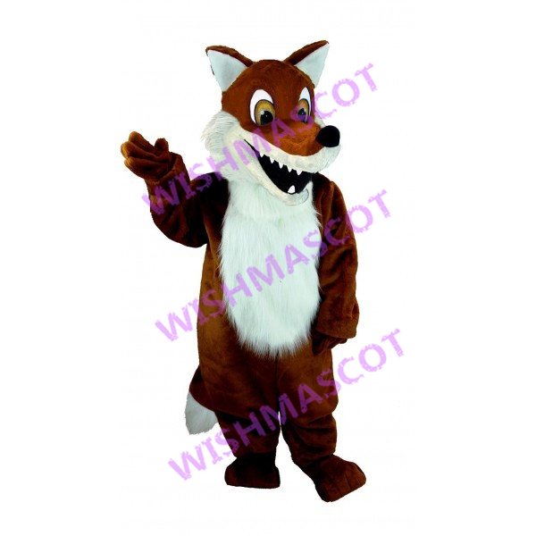 Excited Pointed Mouth Fox Mascot Costume