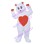 Lovable White Loving Bear Mascot Costume