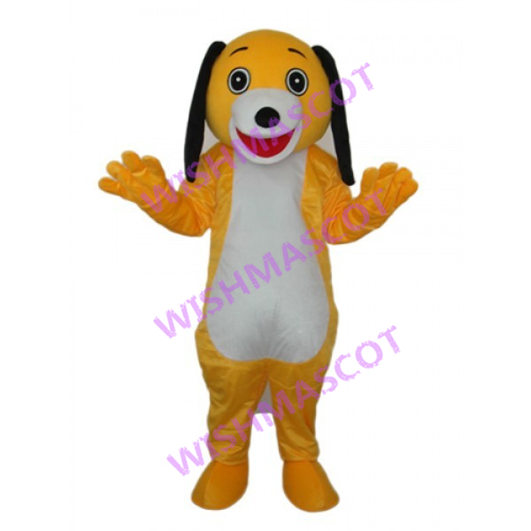 Cute Yellow & White Dog Mascot Costume