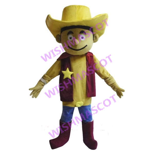 Star Cowboy Wearing Boots Mascot Costume