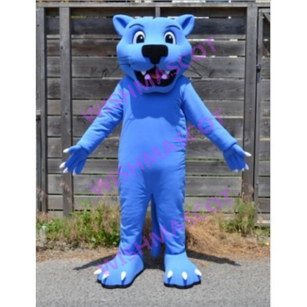 Navy Blue Leopard Mascot Costume