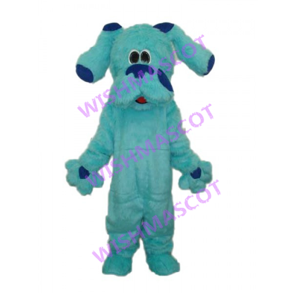 Awkward Large Blue Dog Mascot Costume