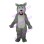 Gray Wolf With Sharp Teeth Mascot Costume