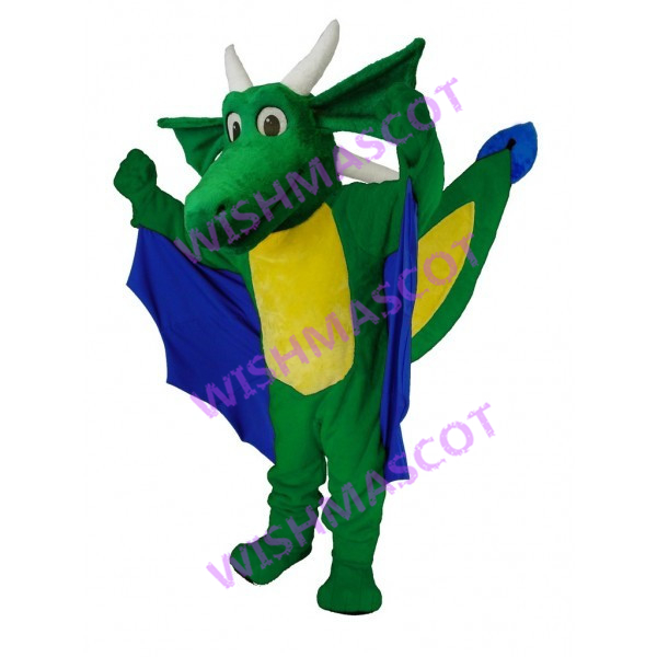 Green Fire Dragon Mascot Costume