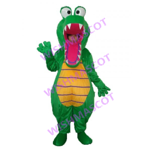 Crocodile With Big Open Mouth Mascot Costume