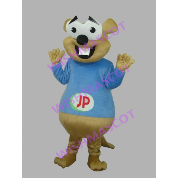 Hippie Smiling Groundhog Mascot Costume