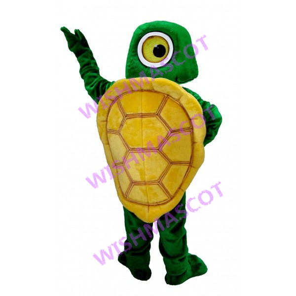 Turning Around Green Turtle Mascot Costume