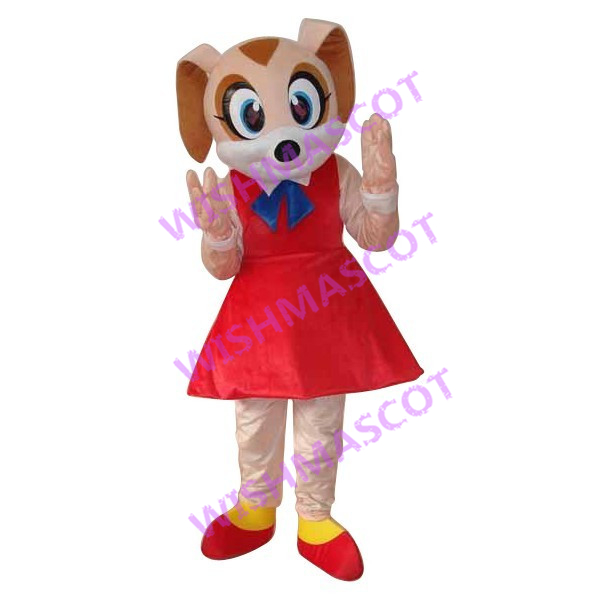 Cute Puppy In Tank Top Dress Mascot Costume