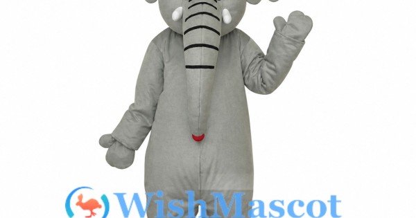 Cartoon Gray Elephant Mascot Costume