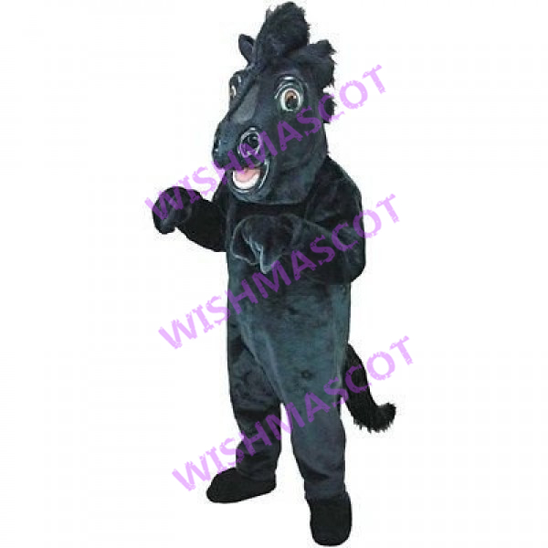 Simple-minded Black Horse Mascot Costume