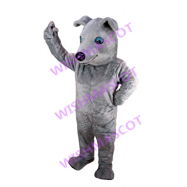 Energetic Blue-eyed Dog Mascot Costume