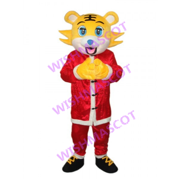 Tiger In New Year Costume Mascot Costume