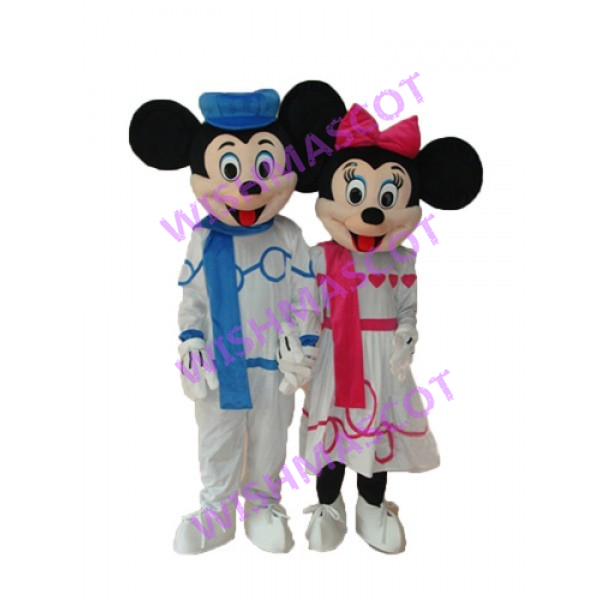 Mickey Minnie Mascot Costume In Couple Outfit