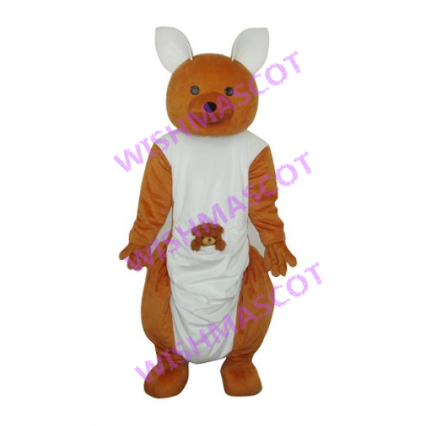 Mother Kangaroo Mascot Costume Carrying Baby Bear