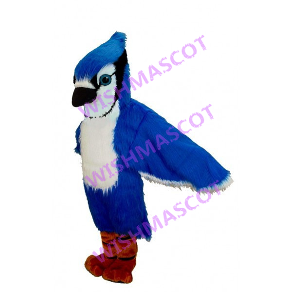 Swift Blue Bird Mascot Costume With Short Beak