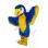Long Fur Blue & Yellow Eagle Mascot Costume