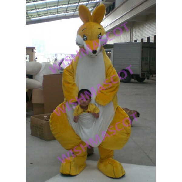 Gentle Kangaroo With Big Pocket Mascot Costume