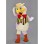White Chicken Mascot Costume Wearing Striped Waistcoat