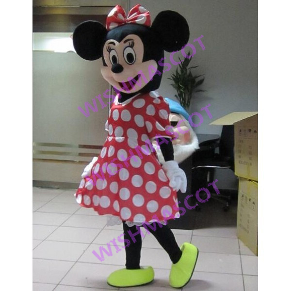 Minnie In Polka Dot Dress Mascot Costume