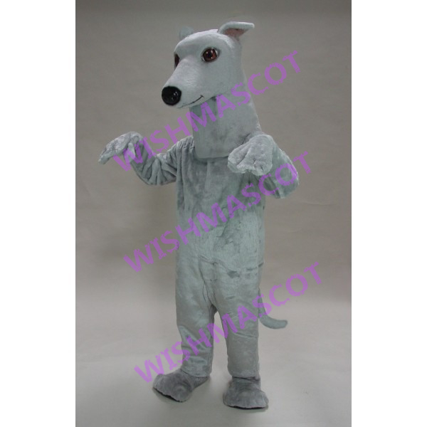 Sturdy Grey Dog Mascot Costume