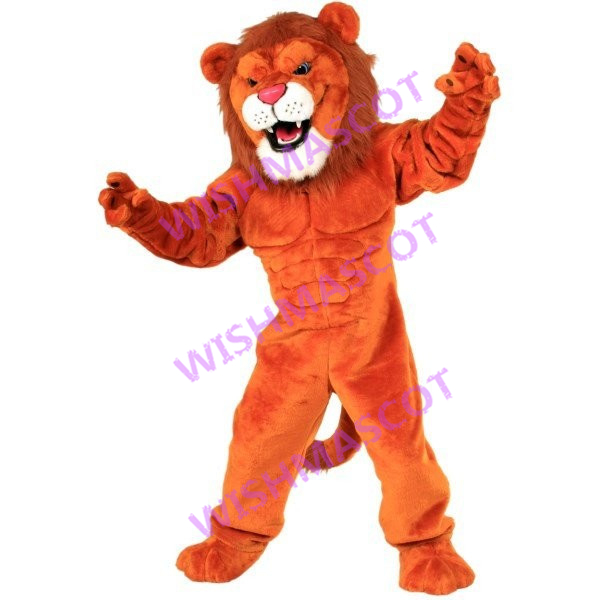 Fiercely Muscle Lion Mascot Costume