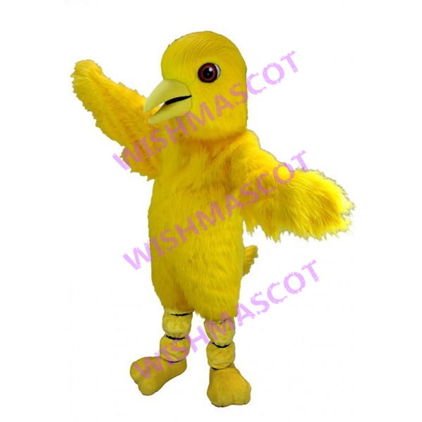 Long-haired Pure Yellow Eagle Mascot Costume
