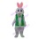 White Bunny Mascot Costume In Vest Jacket