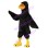 Black Furry Bird With Pointed Mouth Mascot Costume