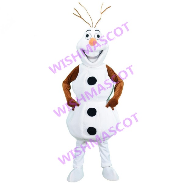 Enthusiastic Funny Snowman Olaf Mascot Costume
