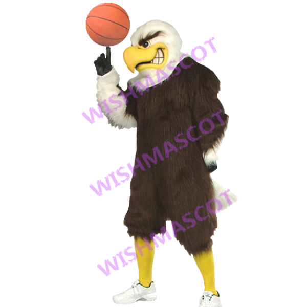 Sporting Eagle Mascot Costume Turning Basketball