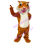 Elated Tiger Mascot Costume With Mouth Opened